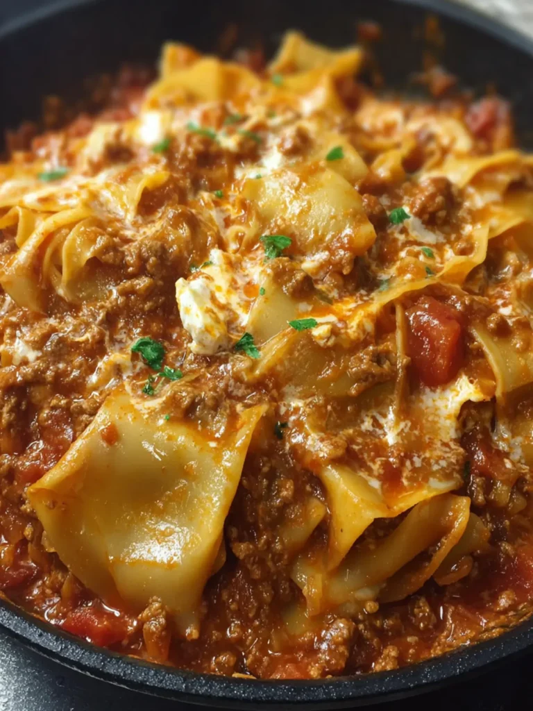 Hearty Cheesy Skillet Lasagna First Image