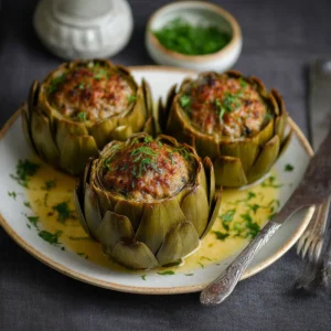Stuffed Artichokes with Meat Filling First Image