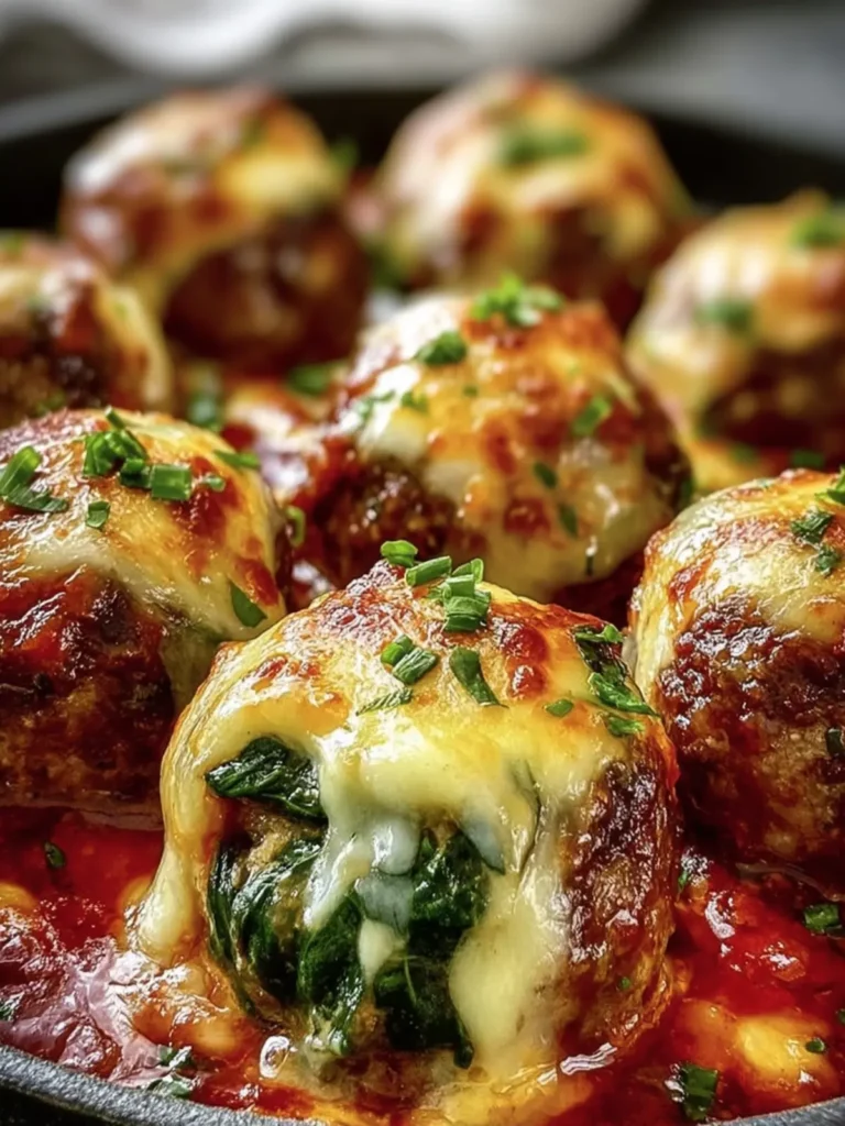 Cheesy Spinach Stuffed Meatballs First Image