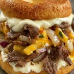 Philly Cheesesteak Bagel Sandwich First Image