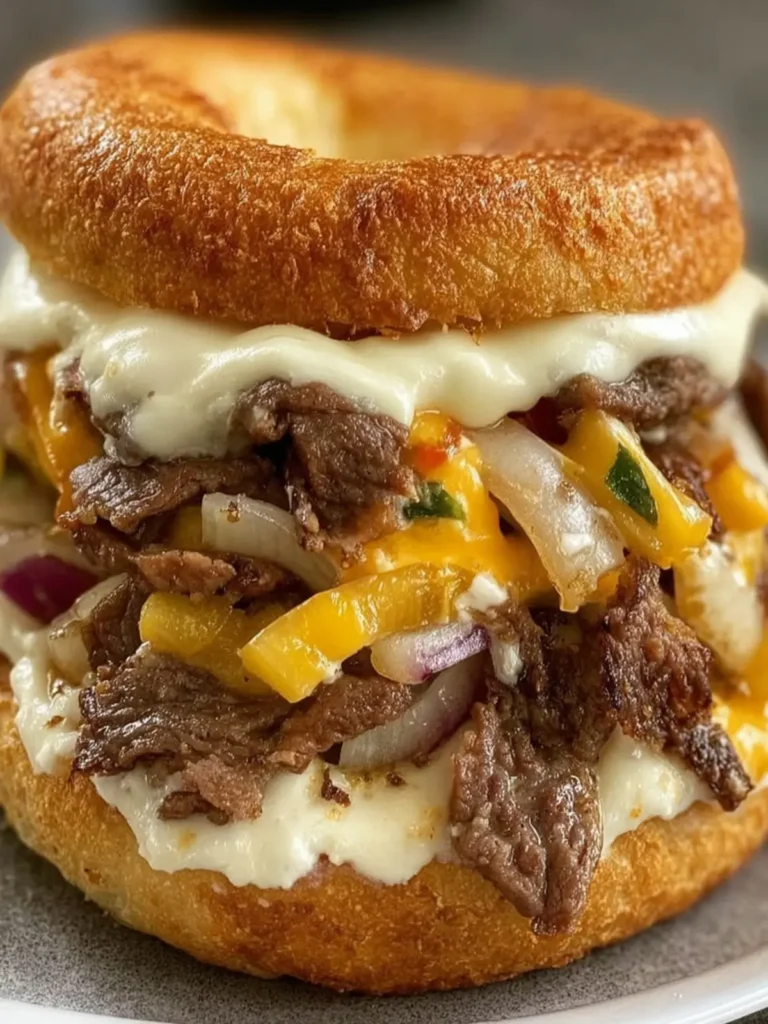 Philly Cheesesteak Bagel Sandwich First Image