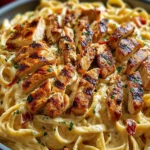 Grilled Chicken Alfredo Pasta Dish First Image