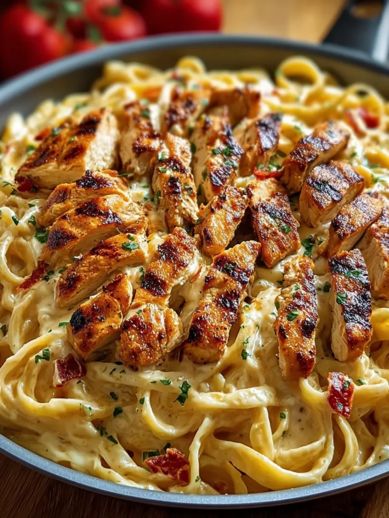 Grilled Chicken Alfredo Pasta Dish First Image