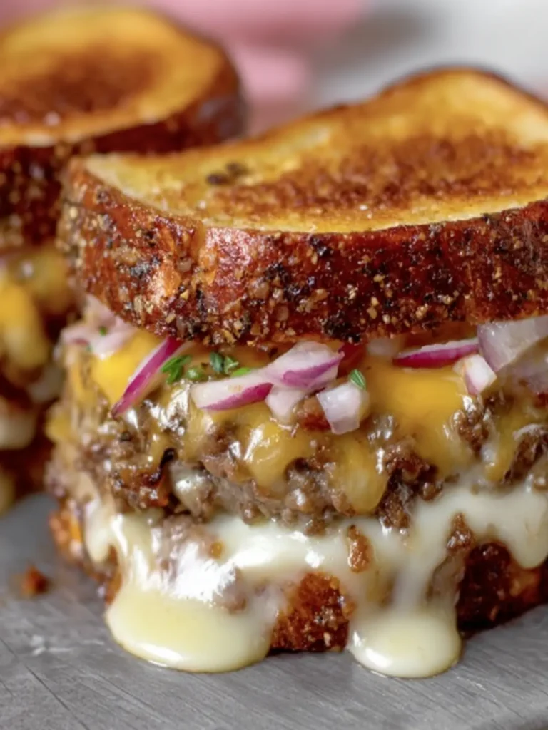 Gourmet Grilled Cheeseburger Sandwich First Image