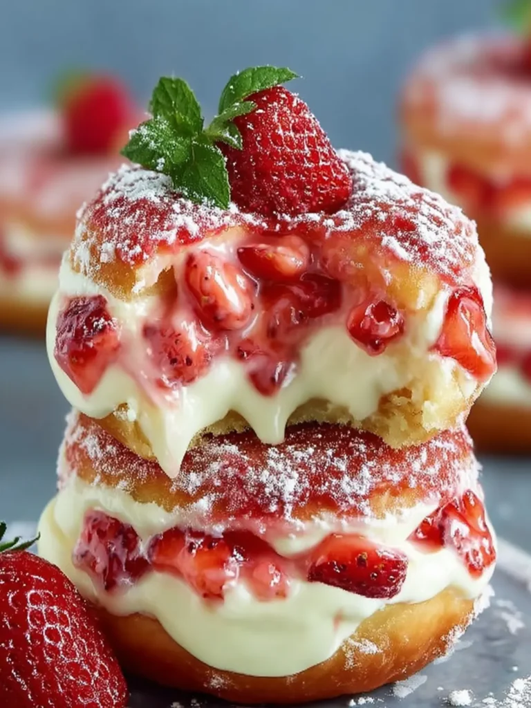 Strawberry Cream-Filled Donuts Recipe First Image