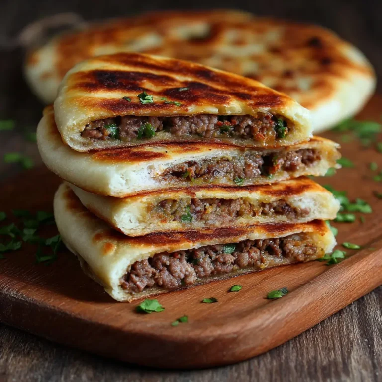 Pan-Fried Stuffed Meat Flatbread First Image