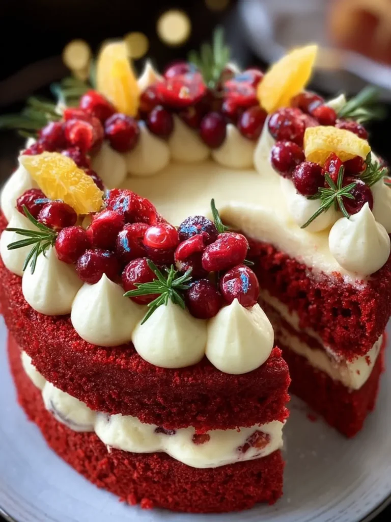 Festive Red Velvet Holiday Cake First Image