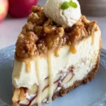 Creamy Apple Crumble Cheesecake First Image