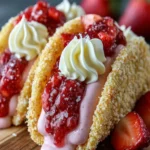 Strawberry Cream Dessert Tacos First Image