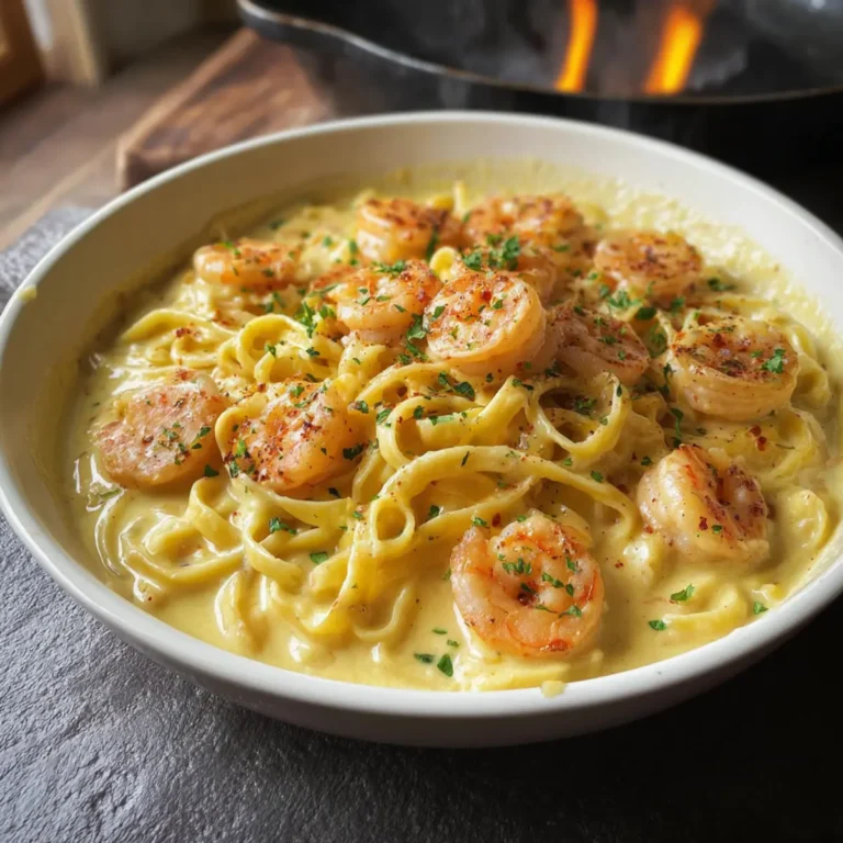 Creamy Garlic Shrimp Pasta First Image