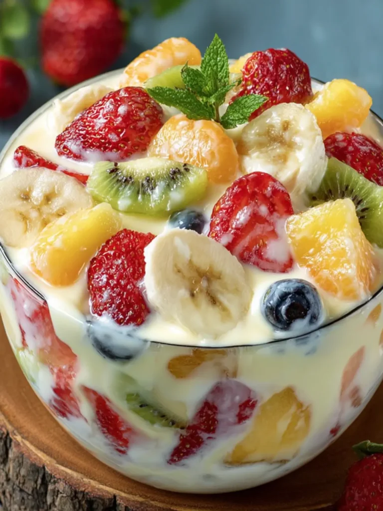 Creamy Mixed Fruit Salad Bowl First Image