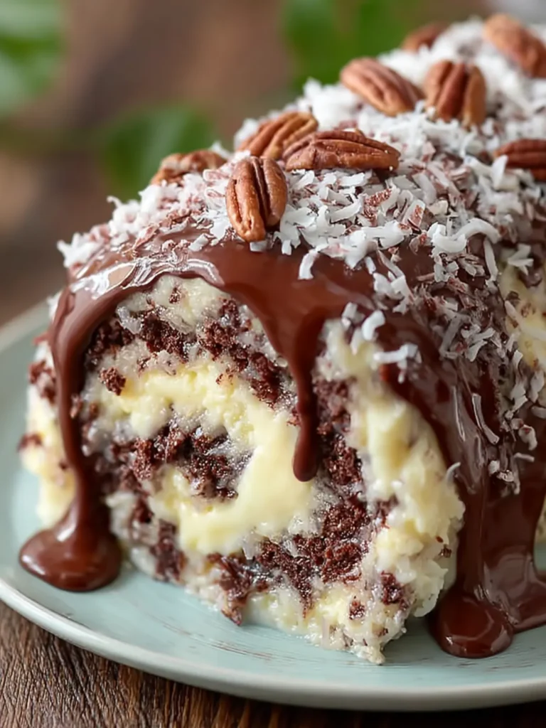 Decadent German Chocolate Roll Cake First Image
