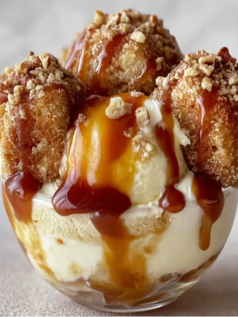 Caramel Pecan-Fried Ice Cream Dessert First Image