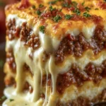 Cheesy Beef Lasagna Casserole First Image
