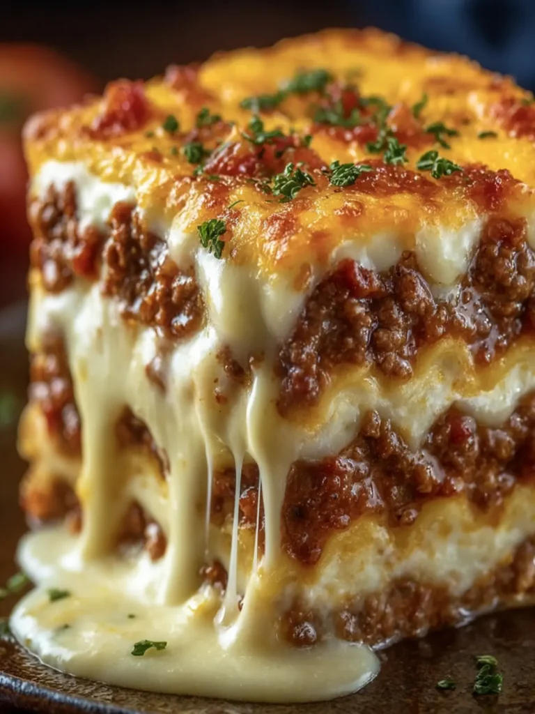 Cheesy Beef Lasagna Casserole First Image