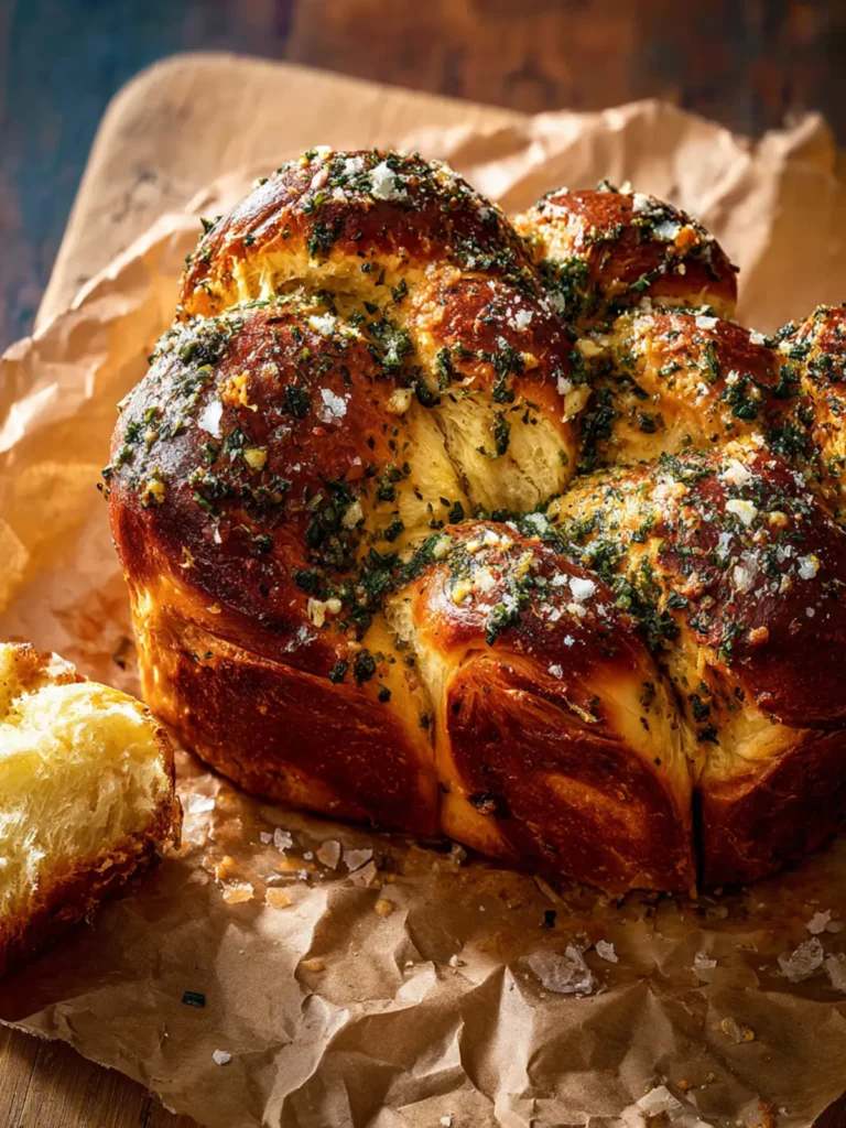 Easy Pull Apart Garlic Butter Challah Bread. First Image