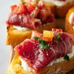 Savory Beef Carpaccio Crostini with Garlic Aioli Delight First Image