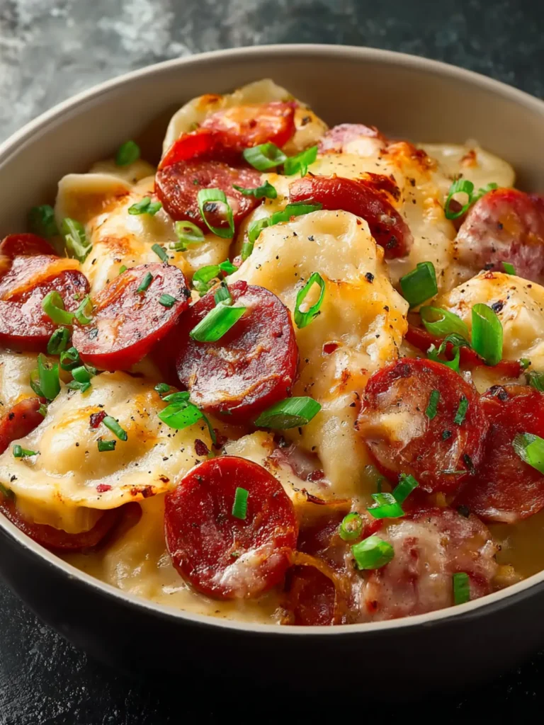Crockpot Pierogi Casserole with Kielbasa First Image