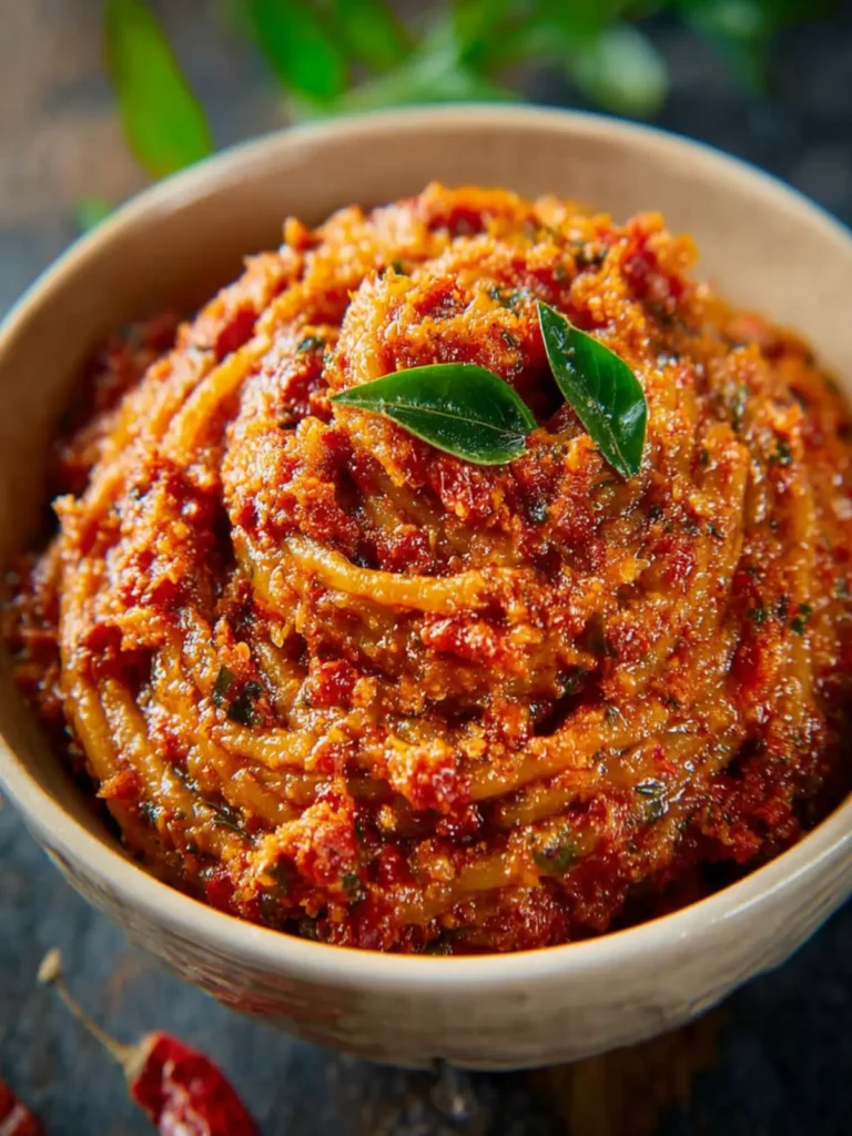 Sun Dried Tomato Pesto Recipe (Pesto Rosso) First Image