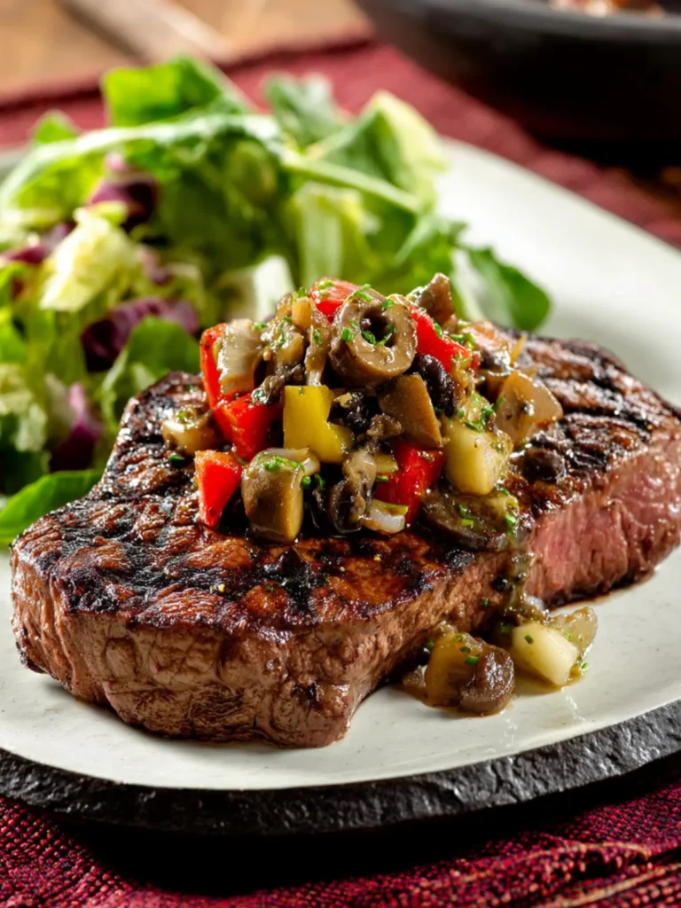 Pan Grilled Steak (with Olive Sauce) First Image