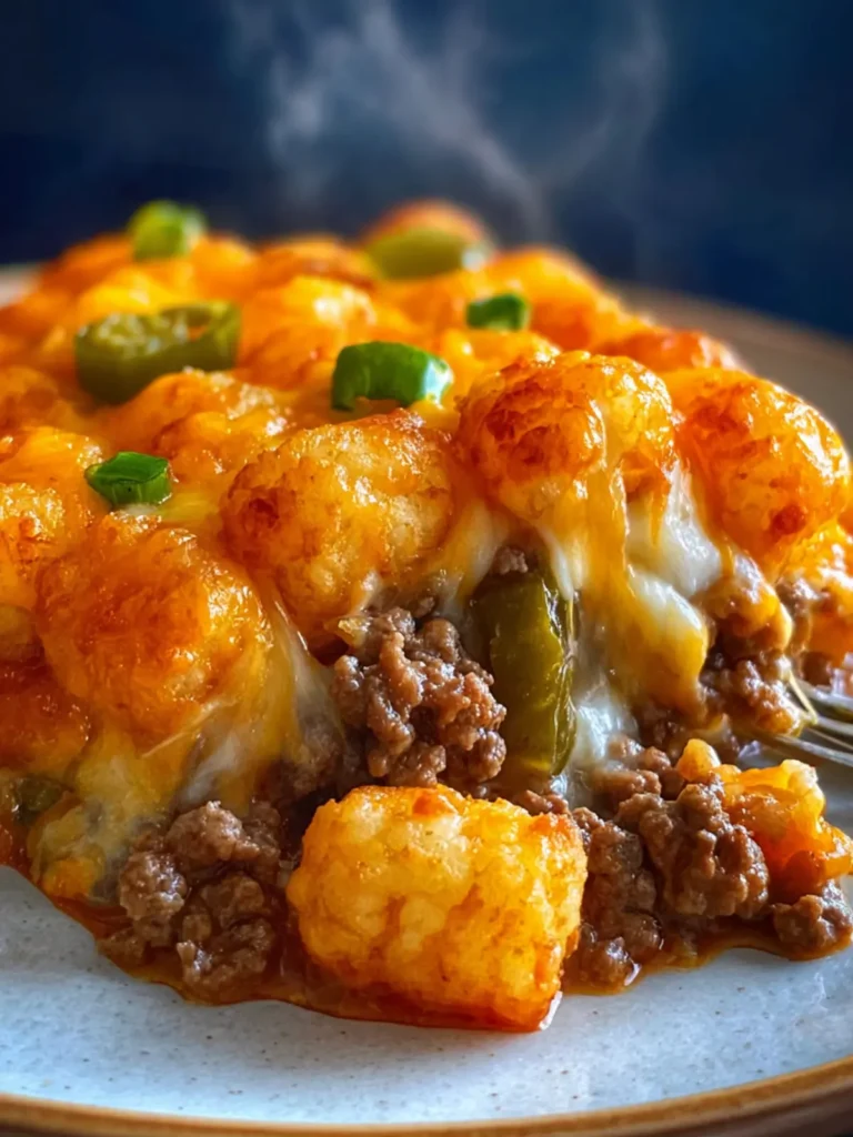Cheesy Ground Beef & Tater Tot Casserole First Image