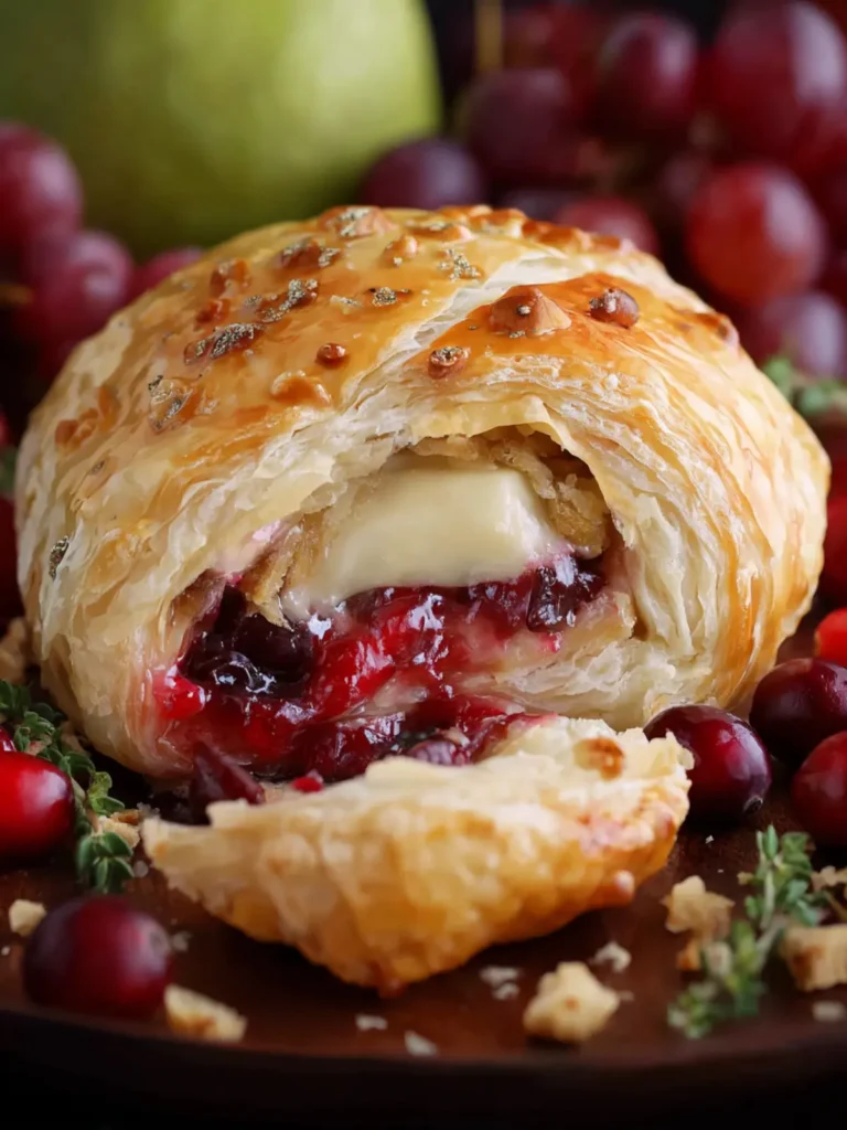 Baked Cranberry and Brie Puff Pastry First Image