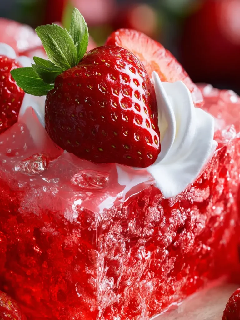 Indulge in Delicious Strawberry Jello Cake Bliss First Image
