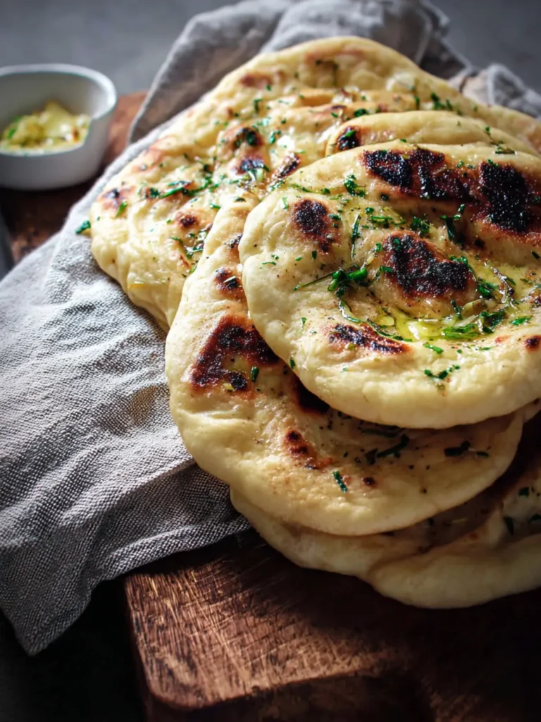 2 Ingredient Dough Garlic Naan (No Yeast) First Image