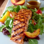 grilled peach salmon honey balsamic First Image