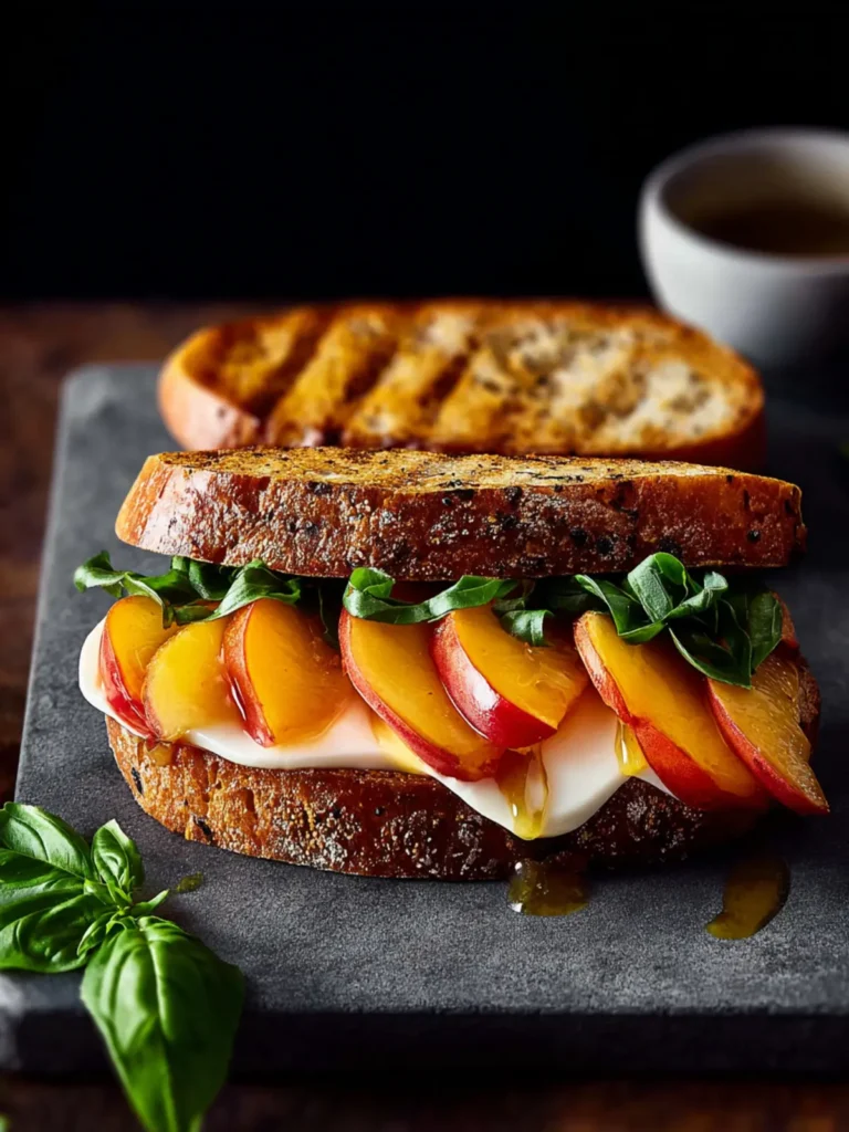 peach caprese sandwich First Image